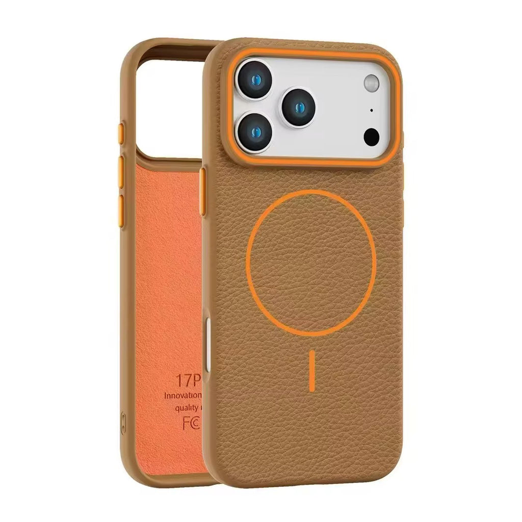 Coque de téléphone magnétique en TPU motif Litchi