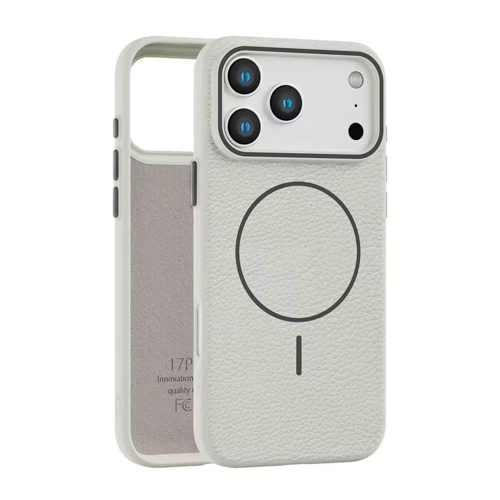 Coque de téléphone magnétique en TPU motif Litchi