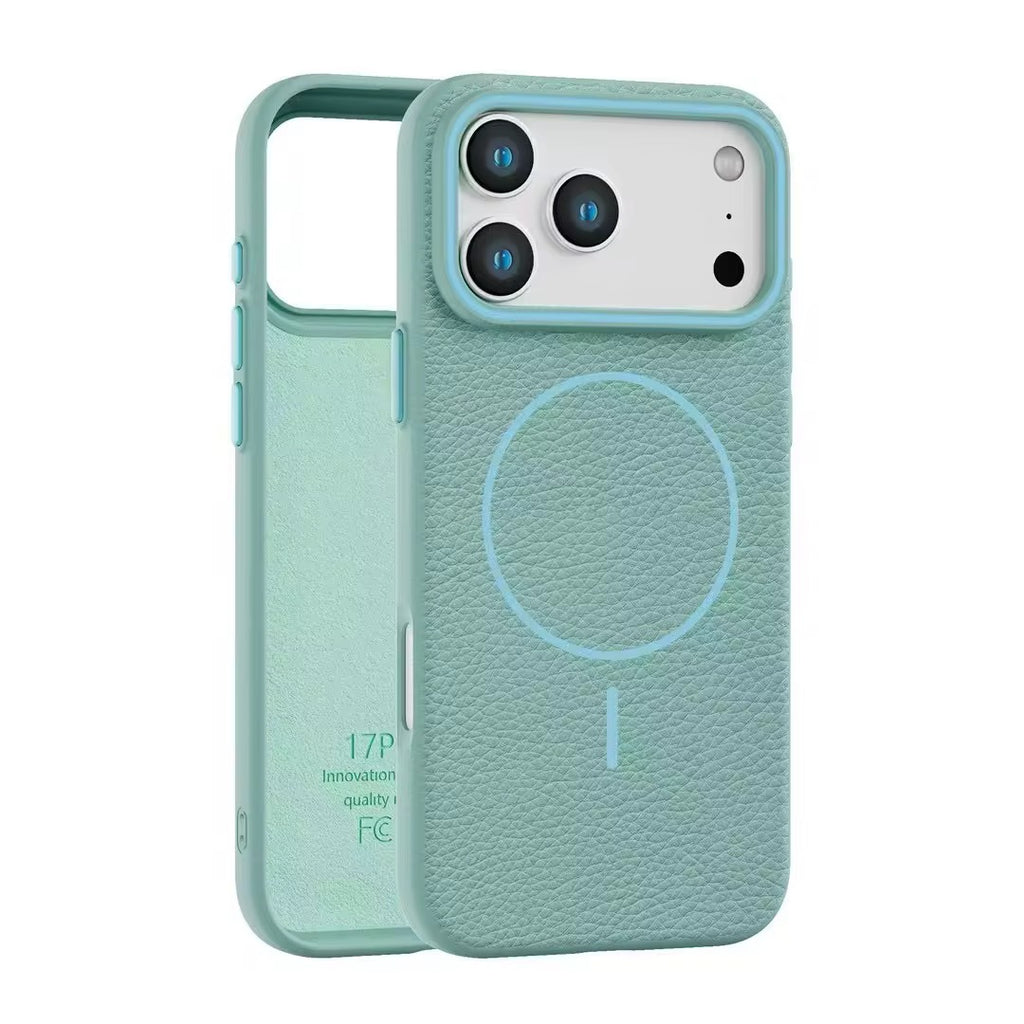 Coque de téléphone magnétique en TPU motif Litchi