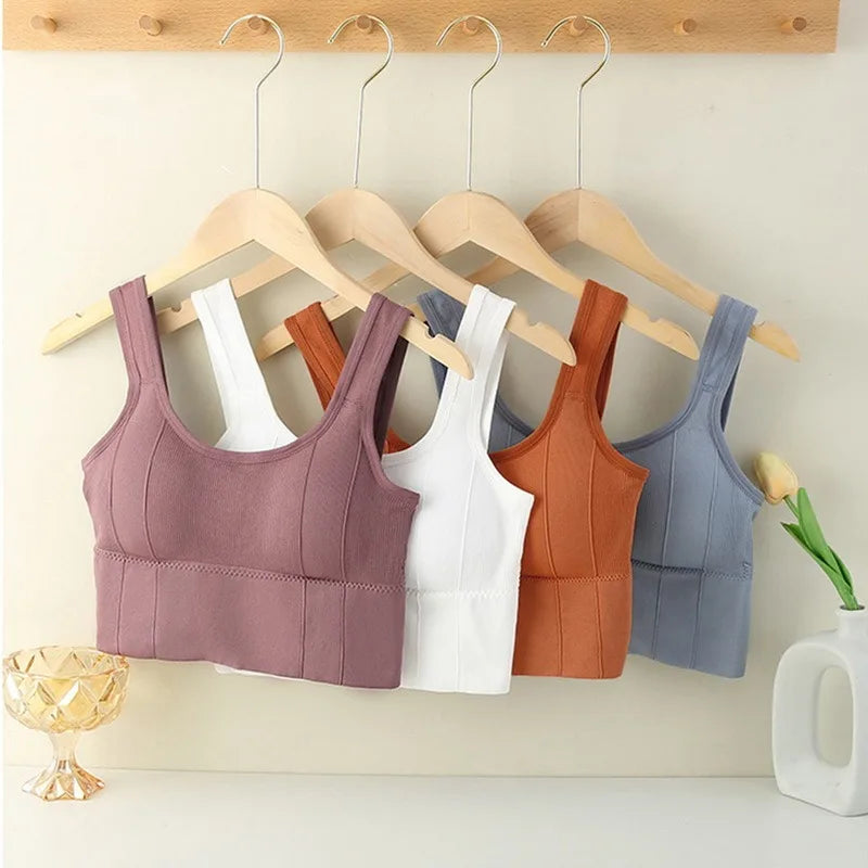 Soutien-gorge de sport respirant pour femme, haut de fitness anti-transpiration, soutien-gorge de yoga sans couture, haut court antichoc, soutien-gorge push-up, haut d'entraînement de gym