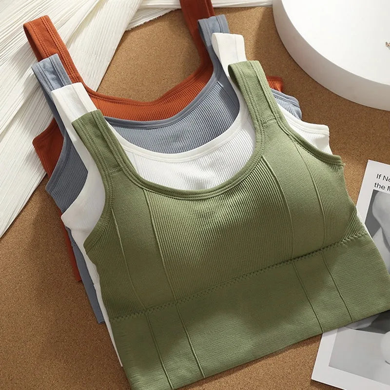 Soutien-gorge de sport respirant pour femme, haut de fitness anti-transpiration, soutien-gorge de yoga sans couture, haut court antichoc, soutien-gorge push-up, haut d'entraînement de gym